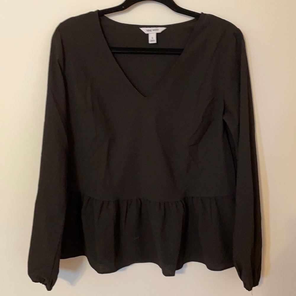 Nine West V Neck Peplum Top